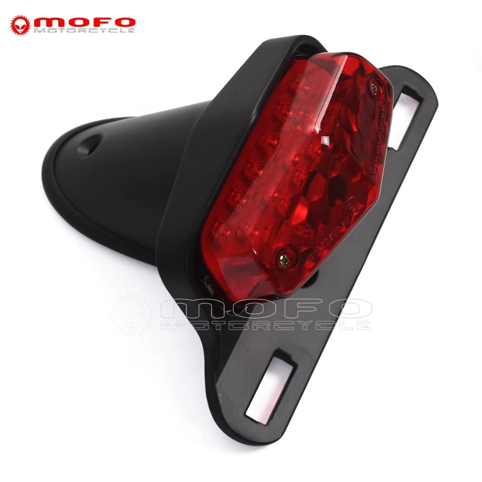 Luz trasera estilo café racer lámpara de freno con soporte para Honda Yamaha Kawasaki Foto 2 de 4