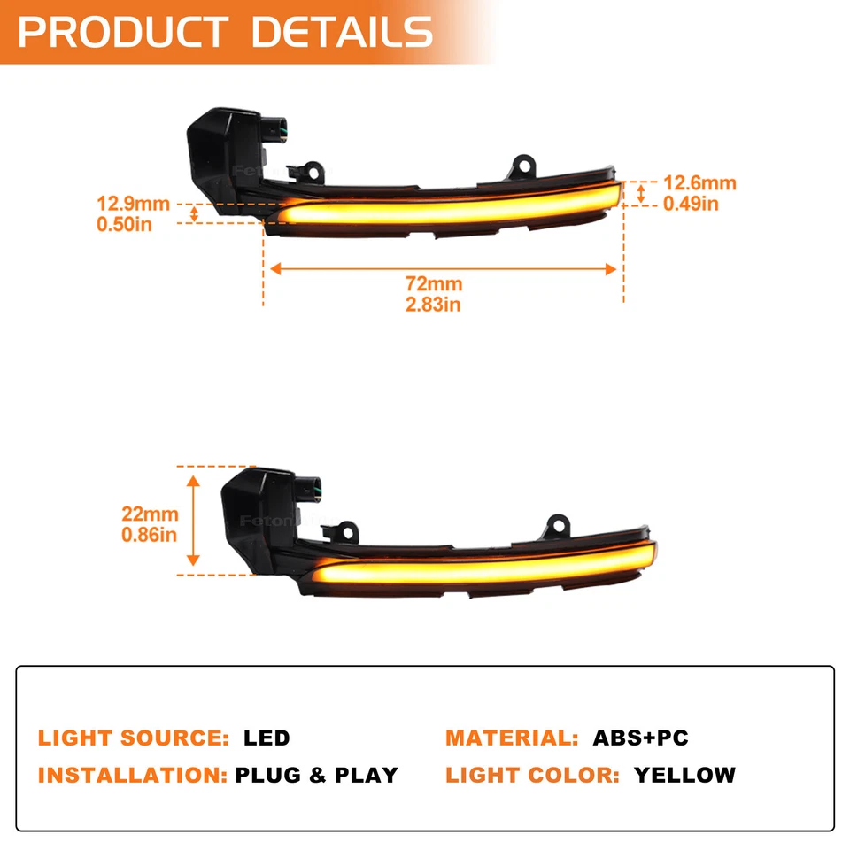 Indicador dinámico de señal de giro de luz de espejo lateral LED para Jaguar XE XF XJ TIPO F Foto 3 de 4