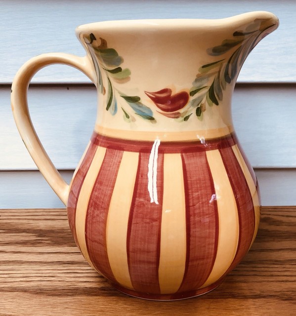 GAIL PITTMAN POTTERY Hand Painted Provencestyle Pitcher for "Southern