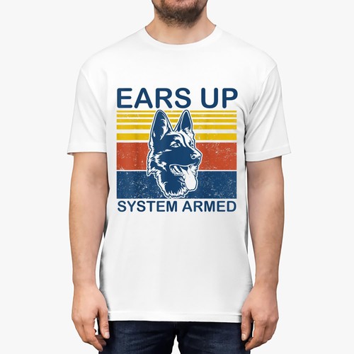 Ears Up System Armed Dog Lover Gift Animal German Shepherd T Shirt Men Women New - 第 3/9 張圖片