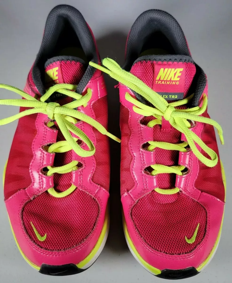 Nike TR2 Women s Size 9 Running Shoes Pink Lime Flex Training Sneaker 511332 632