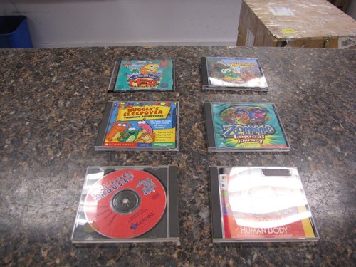 Lot of (6) Vintage Children's CD-ROM - Freddi Fish/Veggie Tales/Magic School Bus
