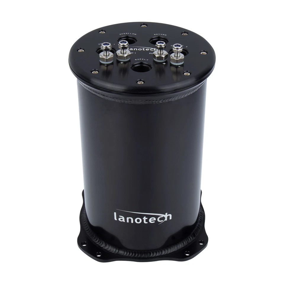 New Aluminum 2.6L/2.8L 8AN Fuel Surge Tank For Twin Walbro 460 Fuel Pumps - Image 2 of 4