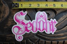 SEDOHR Surfboards Clothing Surf Gear Wear Pink Script Crown Logo Surfing STICKER