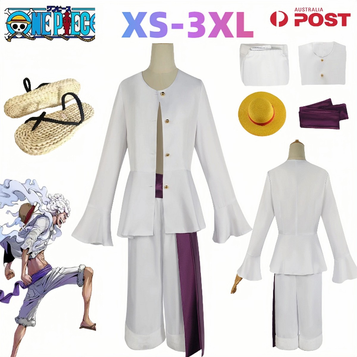 ONE PIECE Monkey D Luffy Gear Cosplay Costume Outfits Halloween Party  Uniform