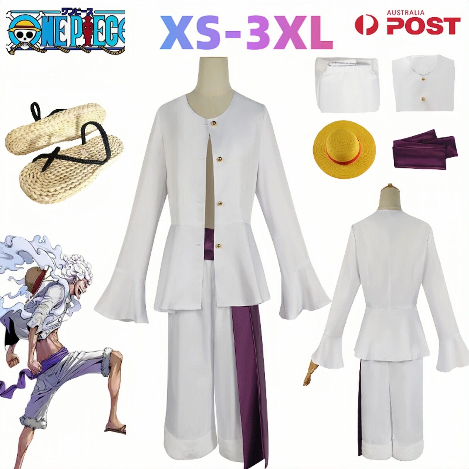 Luffy Gear 5 Cosplay Costumes Japanese Anime Monkey D. Luffy