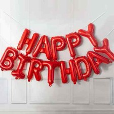 Happy Birthday Balloons Banner Bunting Self Inflating Decoration Letters Balloon