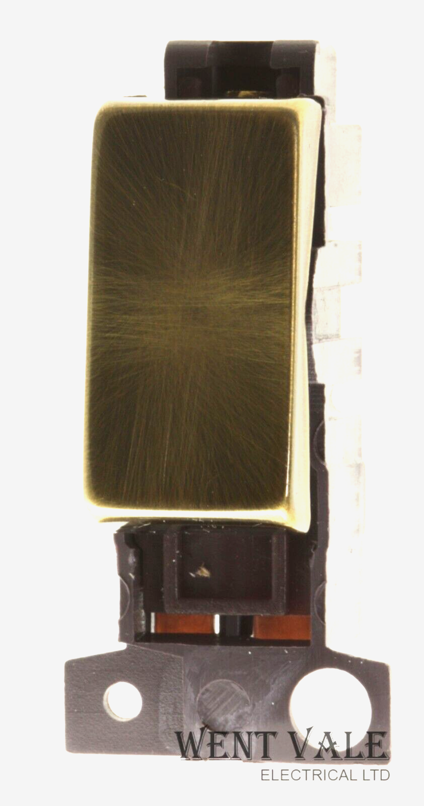 Click Mini-Grid  MD018AB  10a D/Pole Mini Grid Sw Module Victorian Antique Brass