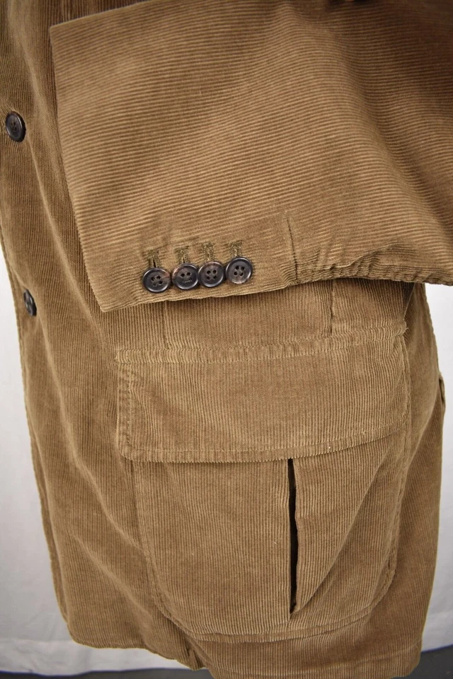 Daniel Cremieux 纯棕色 100% 棉灯芯绒三扣夹克 尺寸:XL — 第 4/4 张图片