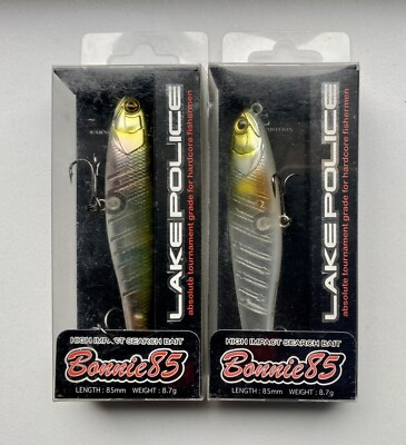 Lure Lot 2x Illex Jackall Bonnie 85 Lake Police Wobbler Stickbait HTF