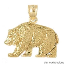New 14k Gold Bear Pendant