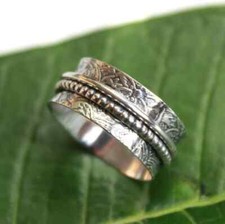 Wide Band Thumb Ring Silver Spinner Ring Silver Fidget Ring 925 Sterling