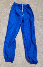 GK Boys Blue Gymnastics Warm Up Windbreaker Nylon Pants Youth Medium