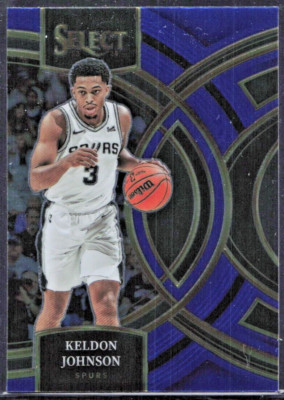 2023-24 Panini Select Blue #140 Keldon Johnson - San Antonio Spurs