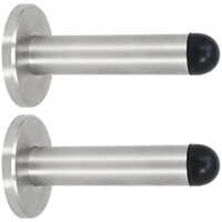 2X TüRstopper Aus Satiniertem Edelstahl, WandtüRstopper Mit Gummipuffer