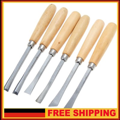 6pcs Manual Wood Carving Hand Chisel Tool Set Carpenters Woodworking Cutter
