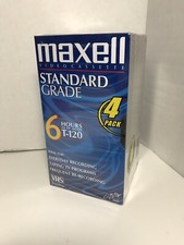 Maxell Video Cassette Tapes 2 Packs Of 4, 12 Hours In EP Mode -