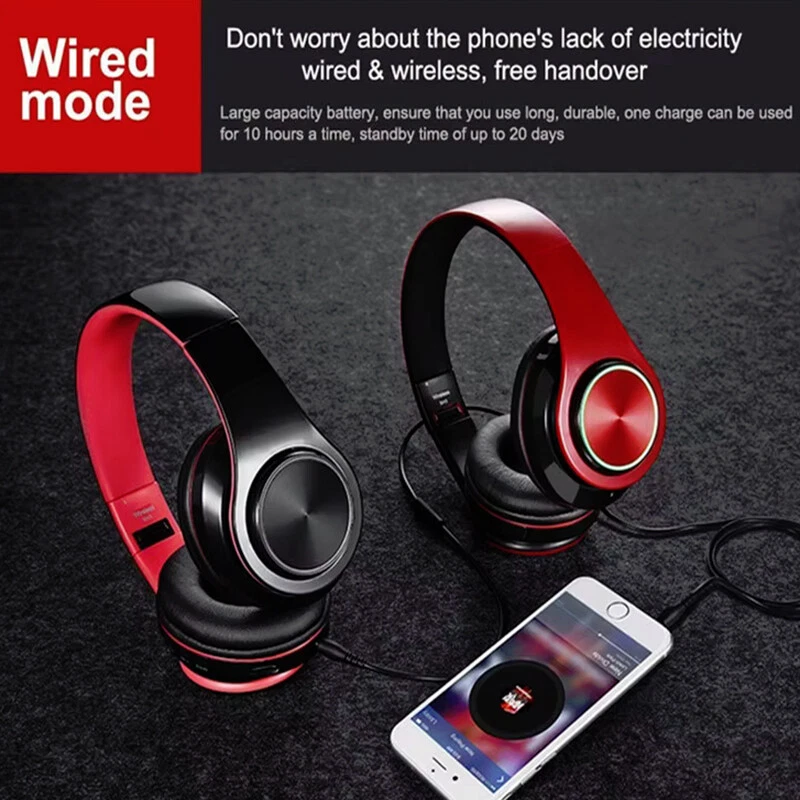 Wireless Foldable Bluetooth Headset Noise Cancellation TF Memory Card for iPhone - Image 4 of 4