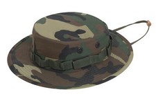 Rothco Tactical Military NYCO Woodland Camo Bucket-Wide Brim Boonie Hat Size 7