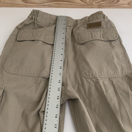 Vintage Cabelas Pants Mens Size 30(26)X32 Trail Hiking Double Knee Beige Cargo - Picture 11 of 23