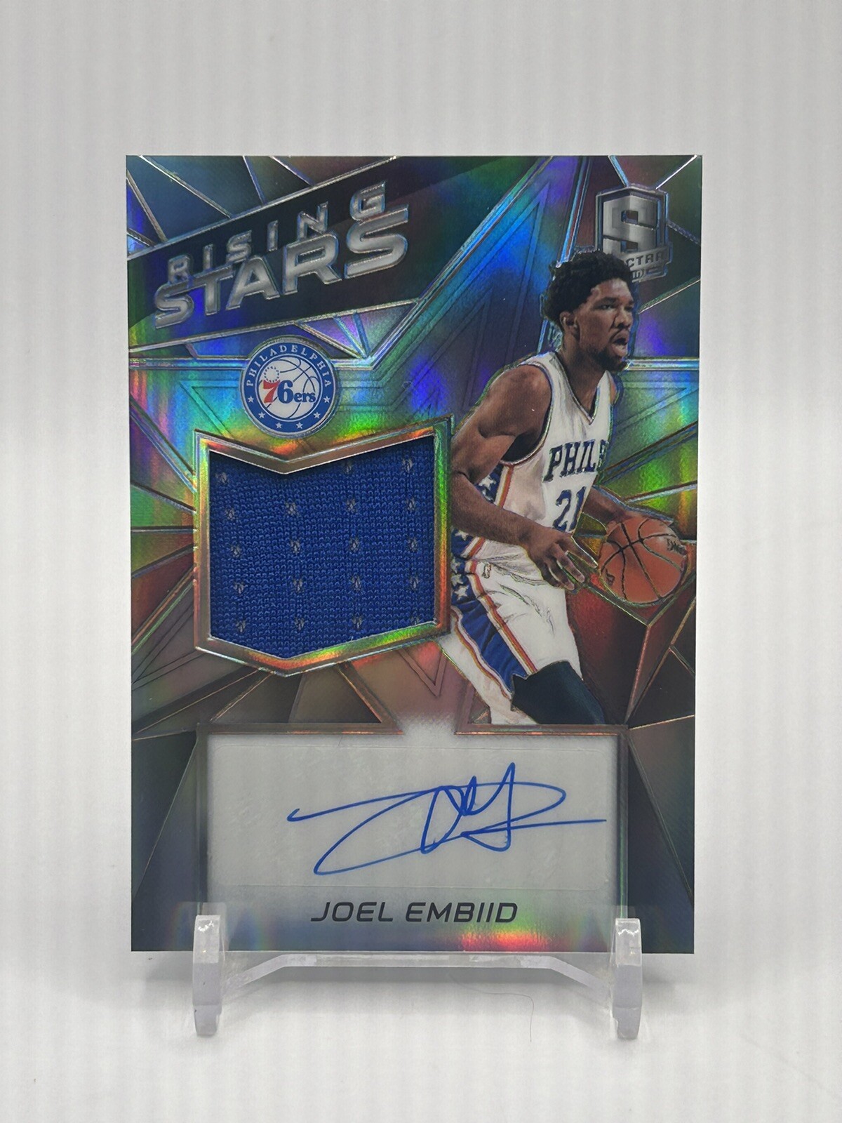 Joel Embiid 2016 Spectra #13 Rising Stars Memorabilia Autographs 