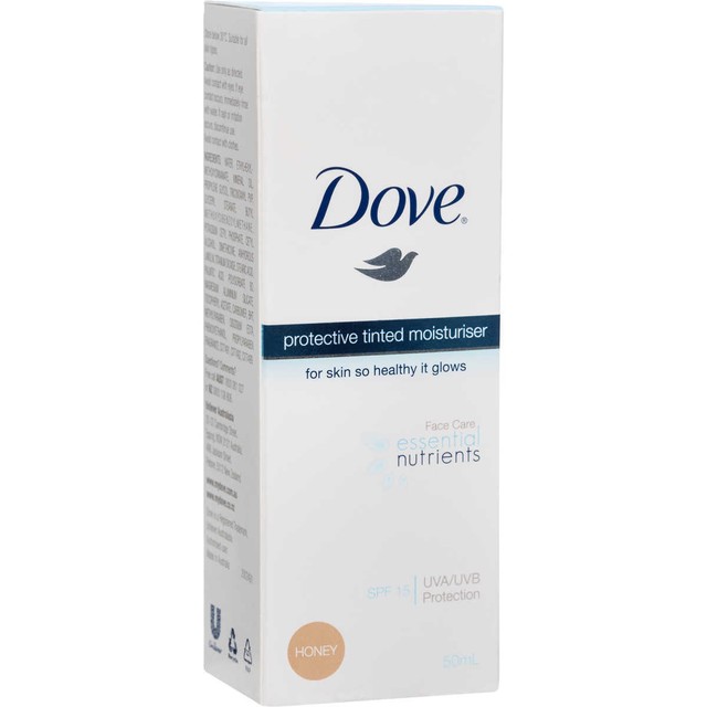 DOVE PROTECTIVE TINTED MOISTURISER BEIGE SPF 15 50ML HEALTHY SKIN GLOW
