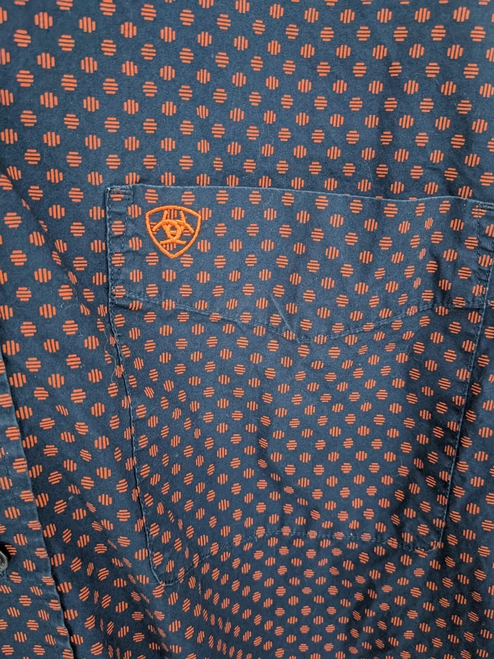 Ariat Shirt Men XL Blue Palmer Long Sleeve Button Up Western Rodeo Horseback Top - Image 3 of 4