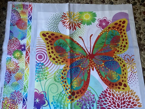 Fabric Lot Garden II Butterfly Brights PANEL Jason Yenter / #11216 Ombre Daiwabo image 8