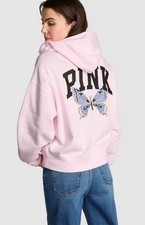 Victoria  s Secret PINK Ivy Fleece Campus Full-Zip Hoodie limited edition   XS