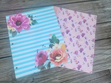 Perfectly Scented Scratch And Sniff 2 Three Hole Folders. Pink Flowers  Roses