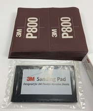 3m 34340 Hookit Flexible Abrasive Sandpaper Hand Sheet 800 Grit 25 Sheets