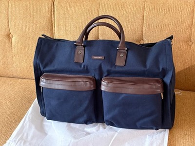 HOOK & ALBERT Canvas Weekender Navy Garment Duffel Bag