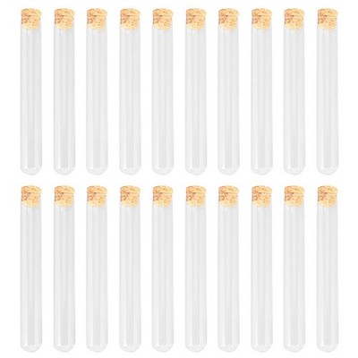 20 Pcs Glass Test Tubes With Cork Caps For Science Party And Experiments