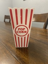 Lot of 10 Popcorn Tubs Reusable -Retro Movie Plastic Tubs 6.5" tall