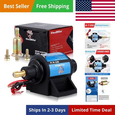 Micro Electric Gasoline Fuel Pump Universal 5/16 inch Inlet and Outlet 12V 1-...