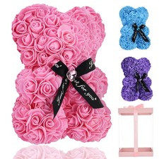 Flower Rose Bear,Romantic Gift for Valentine's Mother's Day, Christmas, Birth...