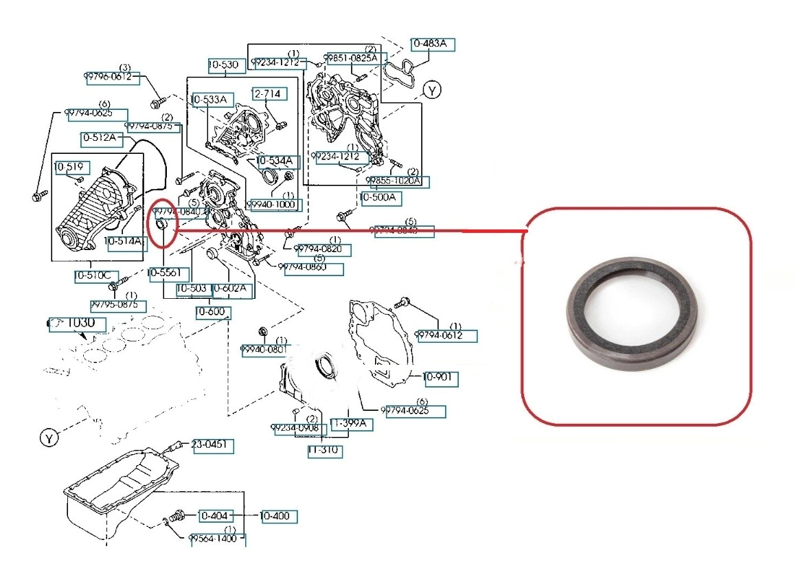 MAZDA BONGO B2500 /FORD FRIEDA 2.5TD WL ENGINE CRANKSHAFT OIL SEAL FRONT