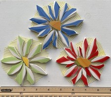 4" Daisy Tiles - Broken Cut China Plate Mosaic - Table Top Mosaic Craft Tile Set