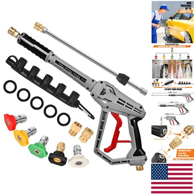 #ad Professional 5000 PSI Pressure Washer Gun with Safety Lock and Extension Wand $63.34