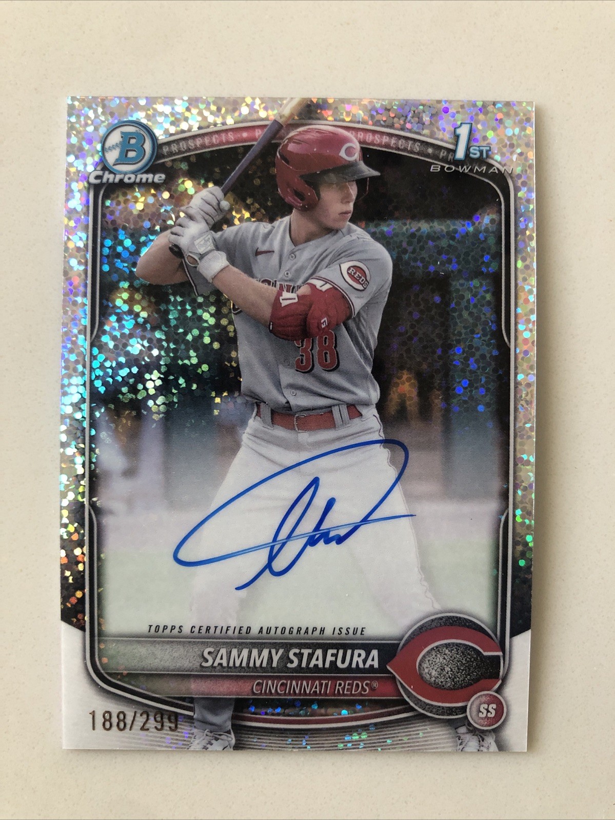 2025 Bowman SAMMY STAFURA Chrome Auto Speckle Refractor 1st #188/299