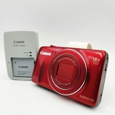 Canon PowerShot SX600 HS Red Compact Digital Camera Tested w/Battery Charger