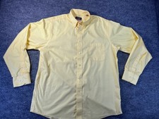 Chaps Mens Shirt Yellow Wrinkle Free Button Up Long Sleeve Large L 16-16.5