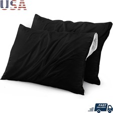 Waterproof Pillow Encasement Zippered Covers Dust Mite Proof Polyester 20x28 New