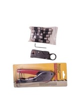 Crimper, Stripper RG6 RG59 Wire Coax Cable Tool Kit And 14 Waterproof Connectors