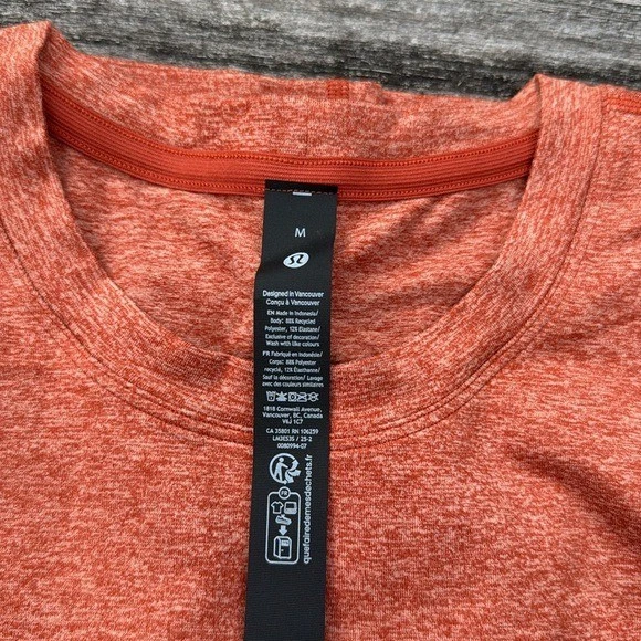 Lululemon Soft Jersey Tee Shirt Mens orange Heathered size Medium NWT - Image 4 of 4