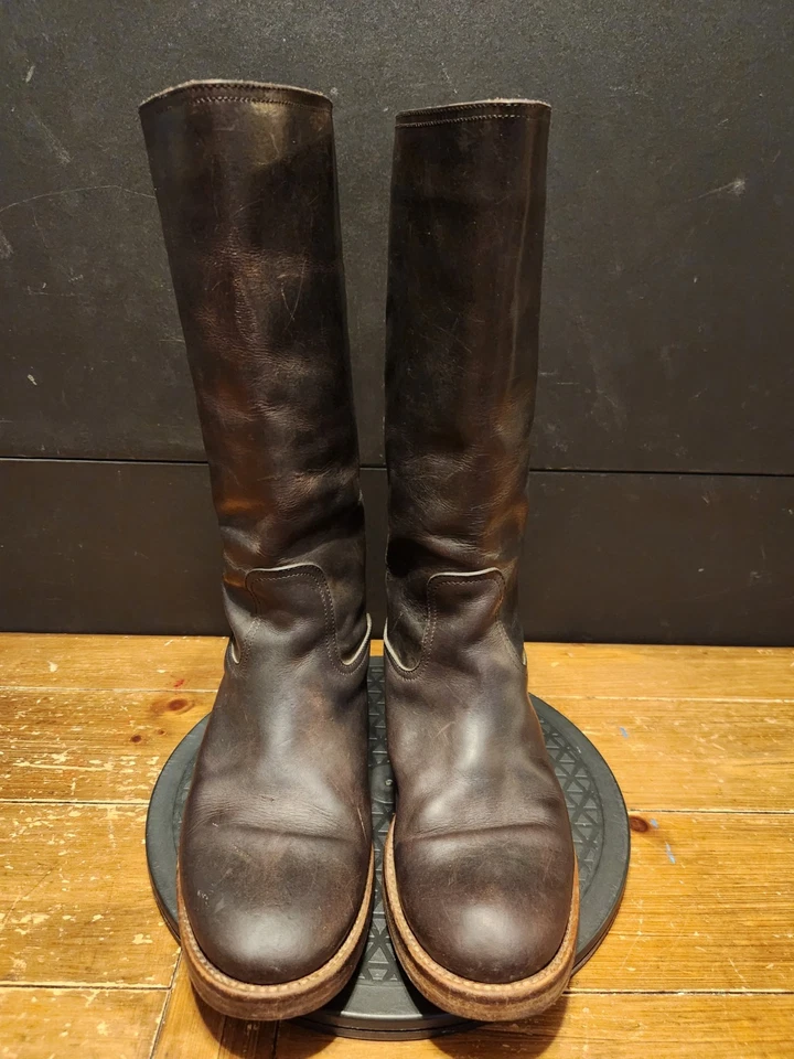 CLÁSICAS Ralph Lauren Cuero Envejecido Moto Montar Botas Occidentales Talla 8 Negras Foto 3 de 4