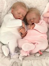 Real Lifelike Twins Boy and Girl, 18Inch Reborn Baby Dolls Full Body Realistic N