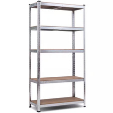 Silver Steel Heavy Duty 5-Tier Galvanizing Garage Storage Shelving Unit 16 In. W