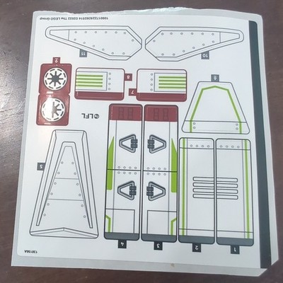 Sticker Sheet for LEGO Set 75342 Star Wars Republic Fighter Tank Decals