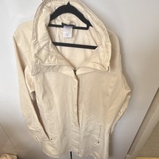Patagonia Women’s Ivory Hooded Full Zip Microfibre Jacket Mid-Length XL